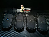 Leather Car Key Remote key Fob Case Holder key Ring / Chain Euro BMW